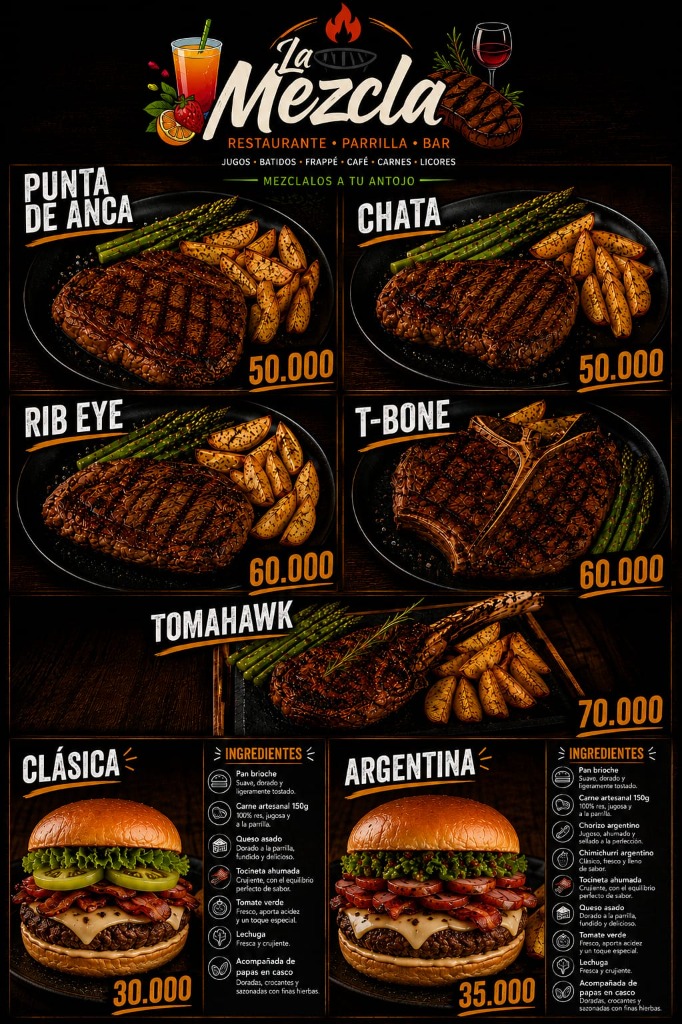 Menú La Mezcla